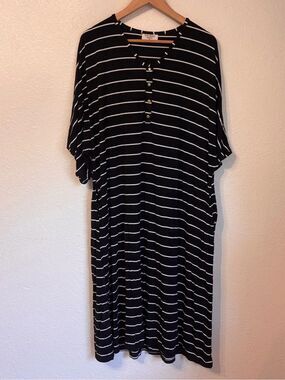 Dwell and Slumber Striped Valencia Swing Midi Dress Medium/Large